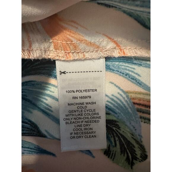 Spense Pleaters Women's Size XL Pink Floral Blouse Top 3/4 Bell Sleeve - Picture 9 of 9